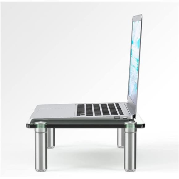 Dual Glass Monitor Stand Riser, 2 Pack Computer Monitor Riser - Picture 2 of 6